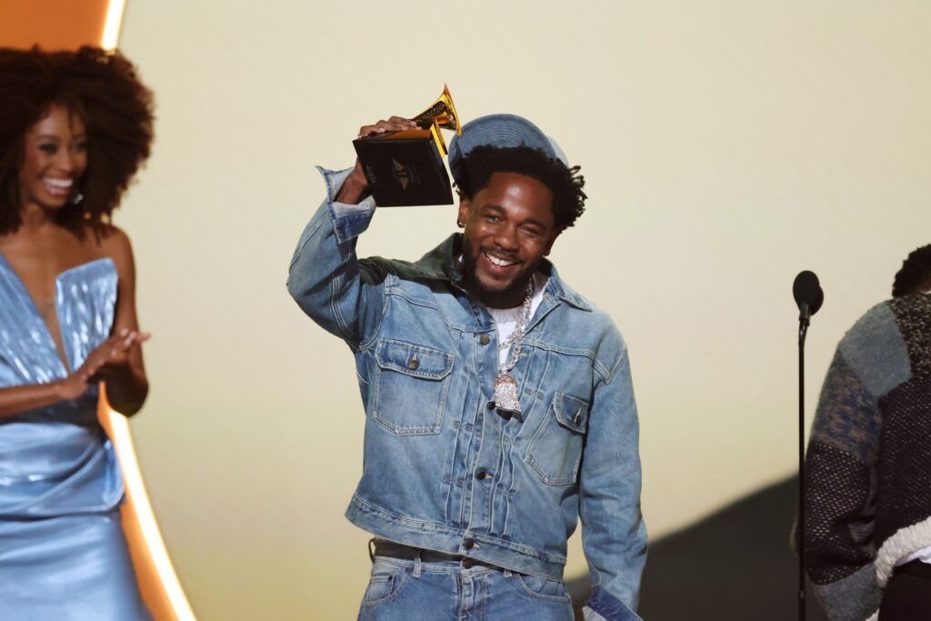 kendrick-lamar-accepts-the-record-of-the-year-award-for-not-news-photo-1738556620